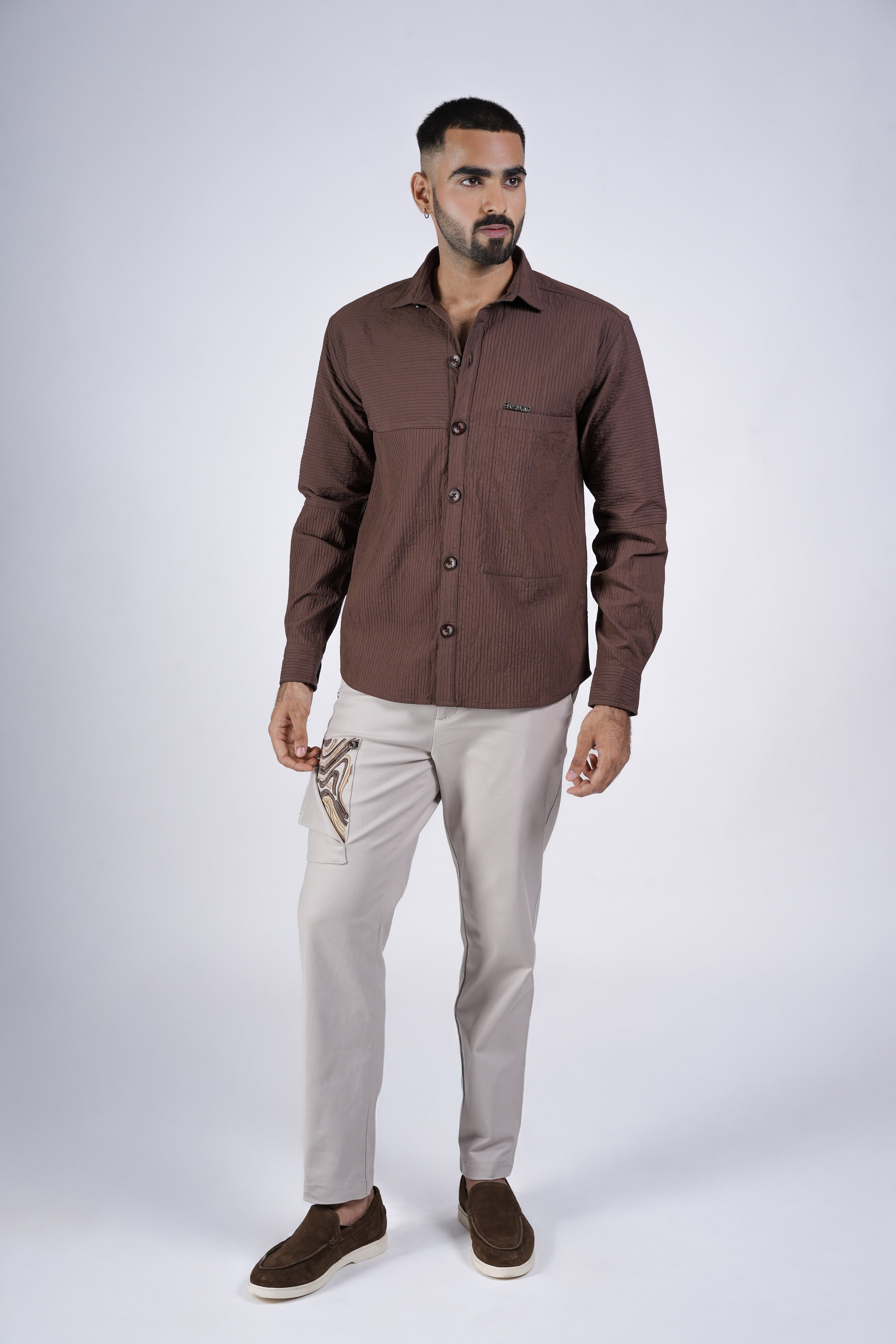 Brown Crinkle Shirt