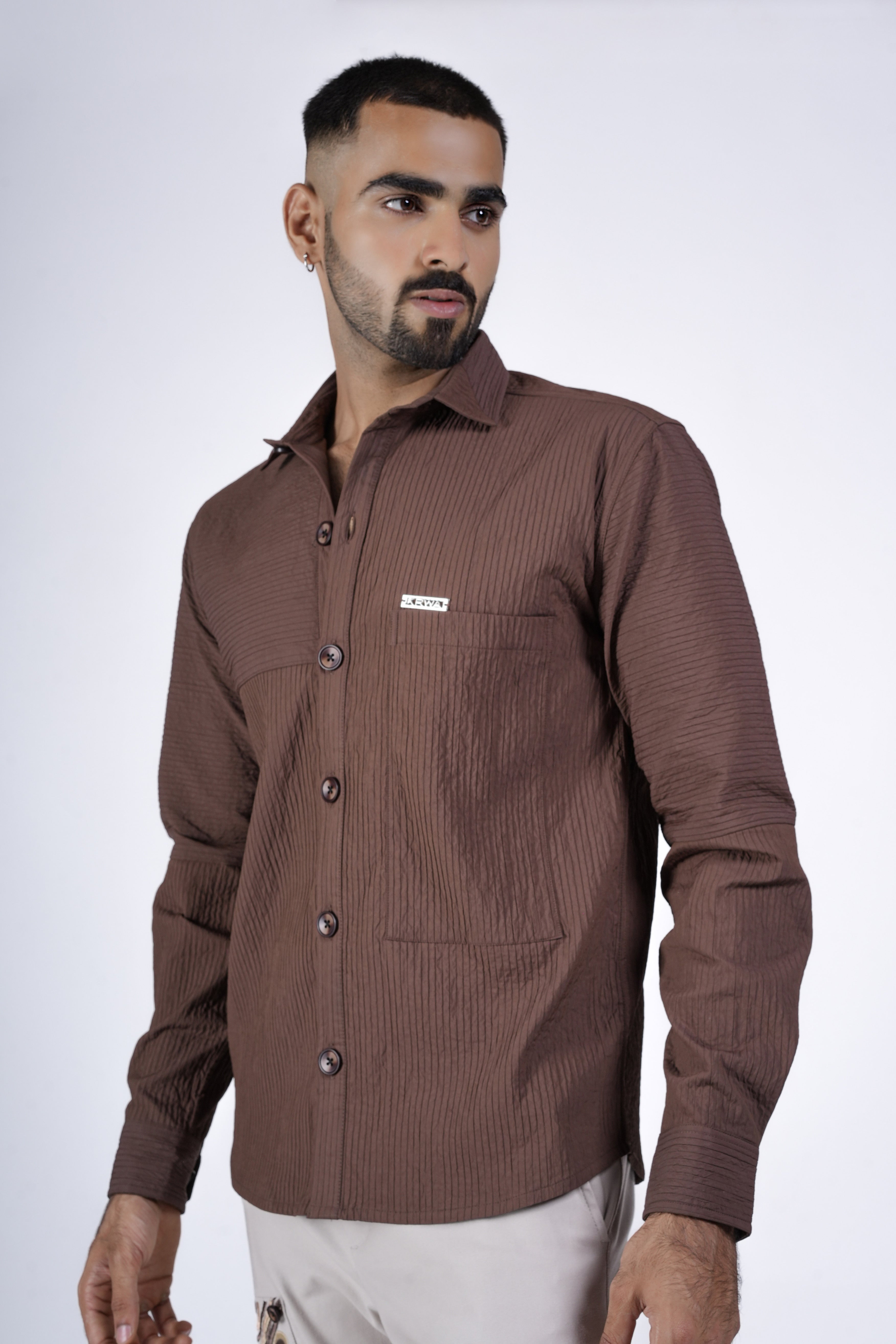 Brown Crinkle Shirt