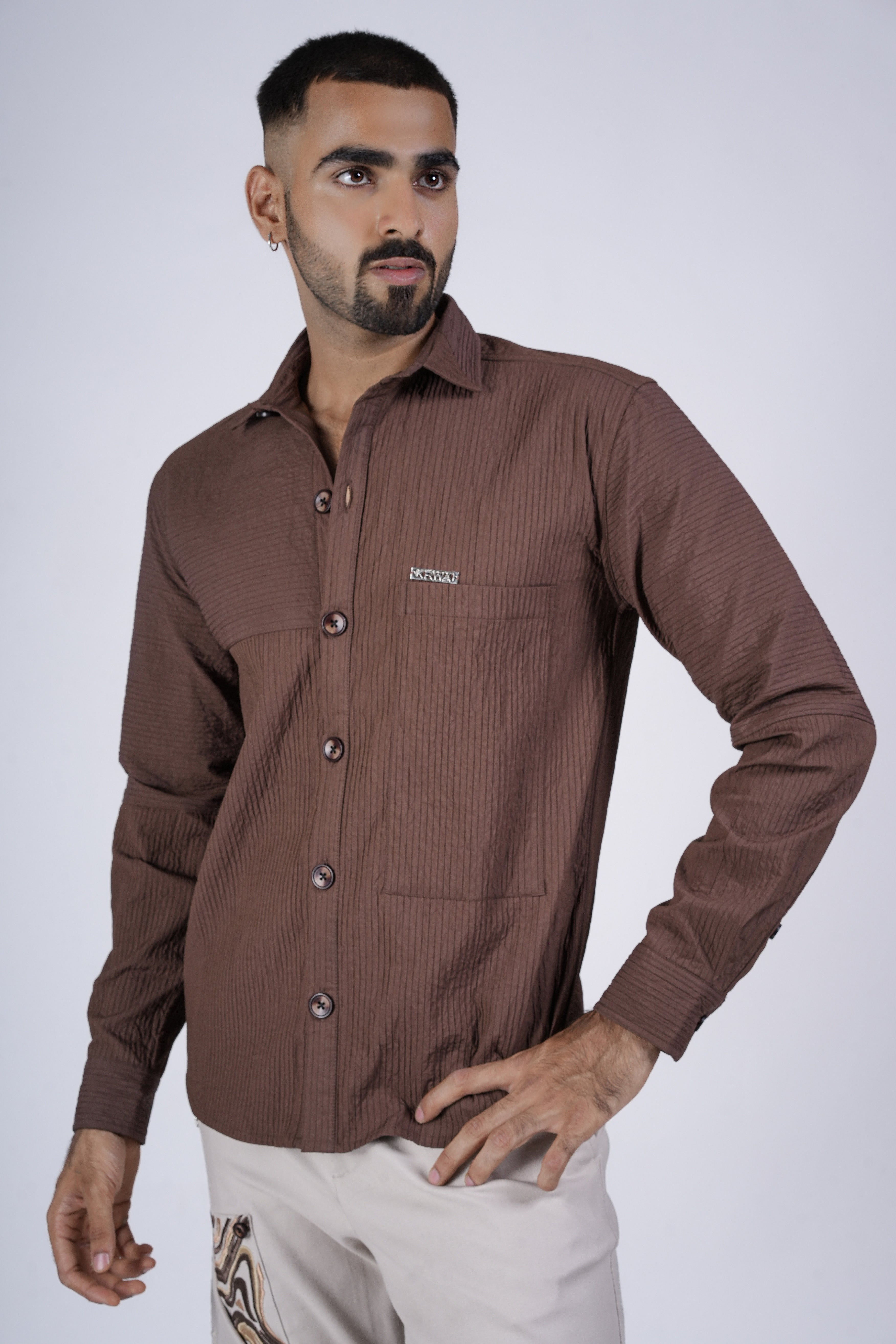 Brown Crinkle Shirt