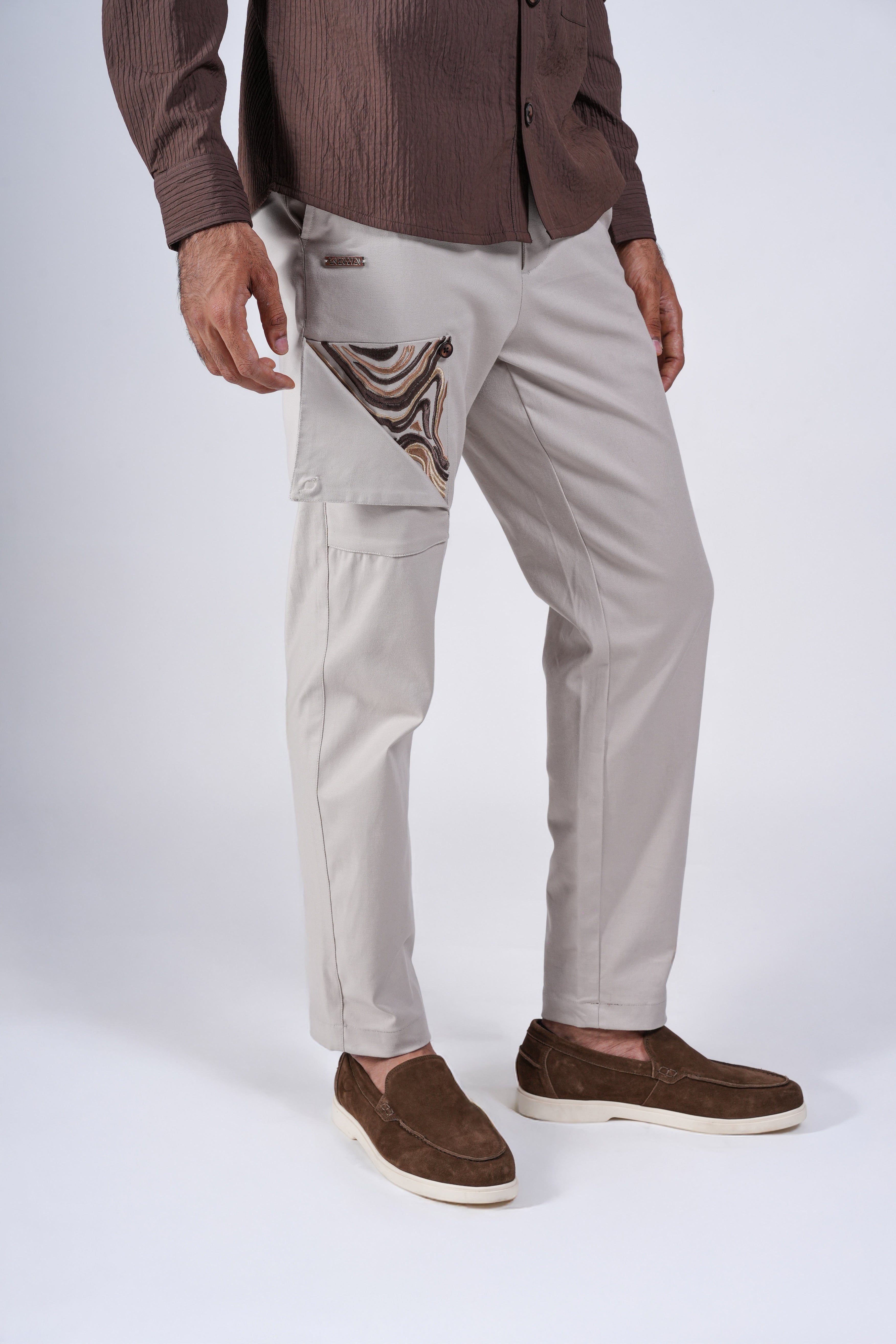 Flap Pocket Beige Chinos