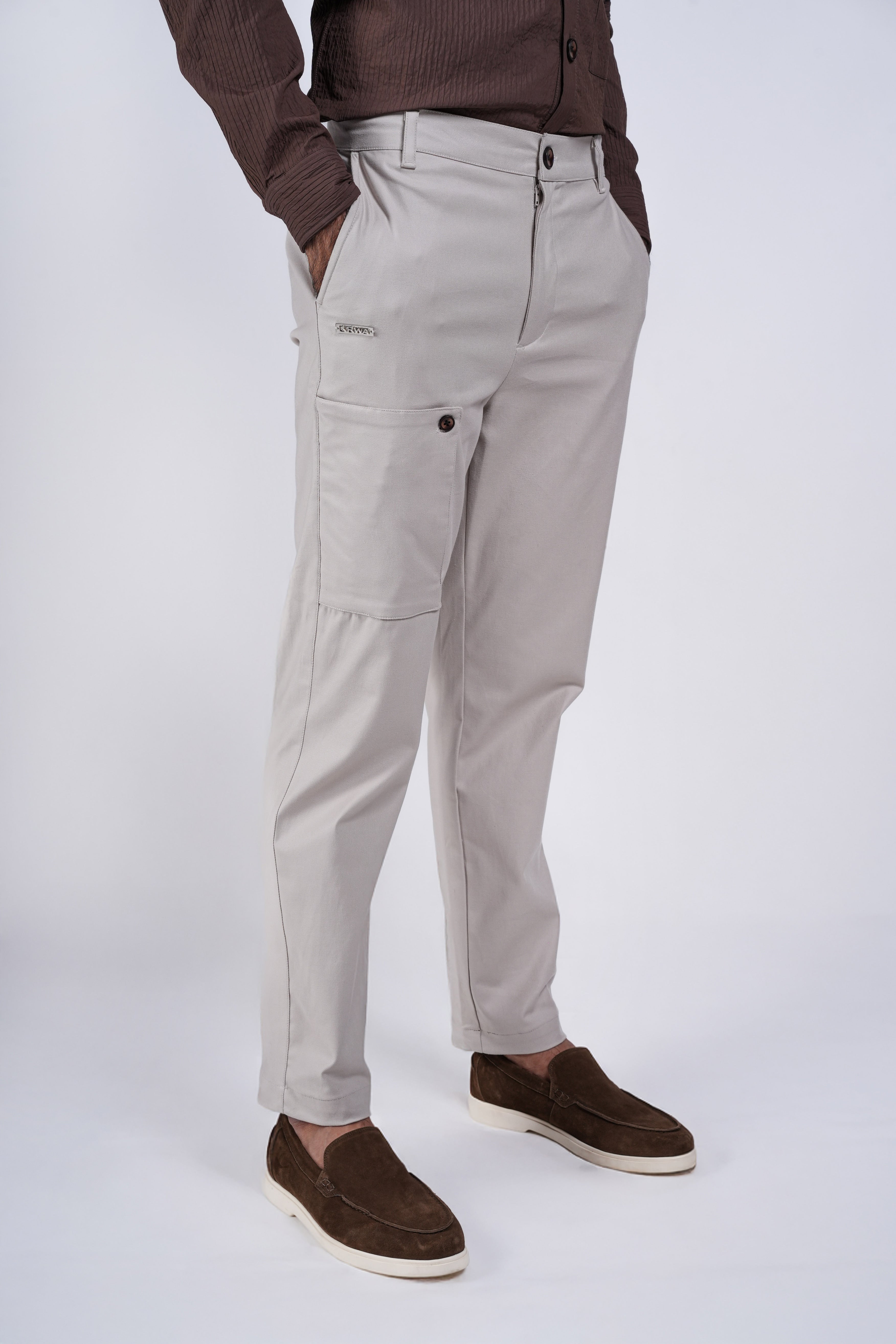 Flap Pocket Beige Chinos