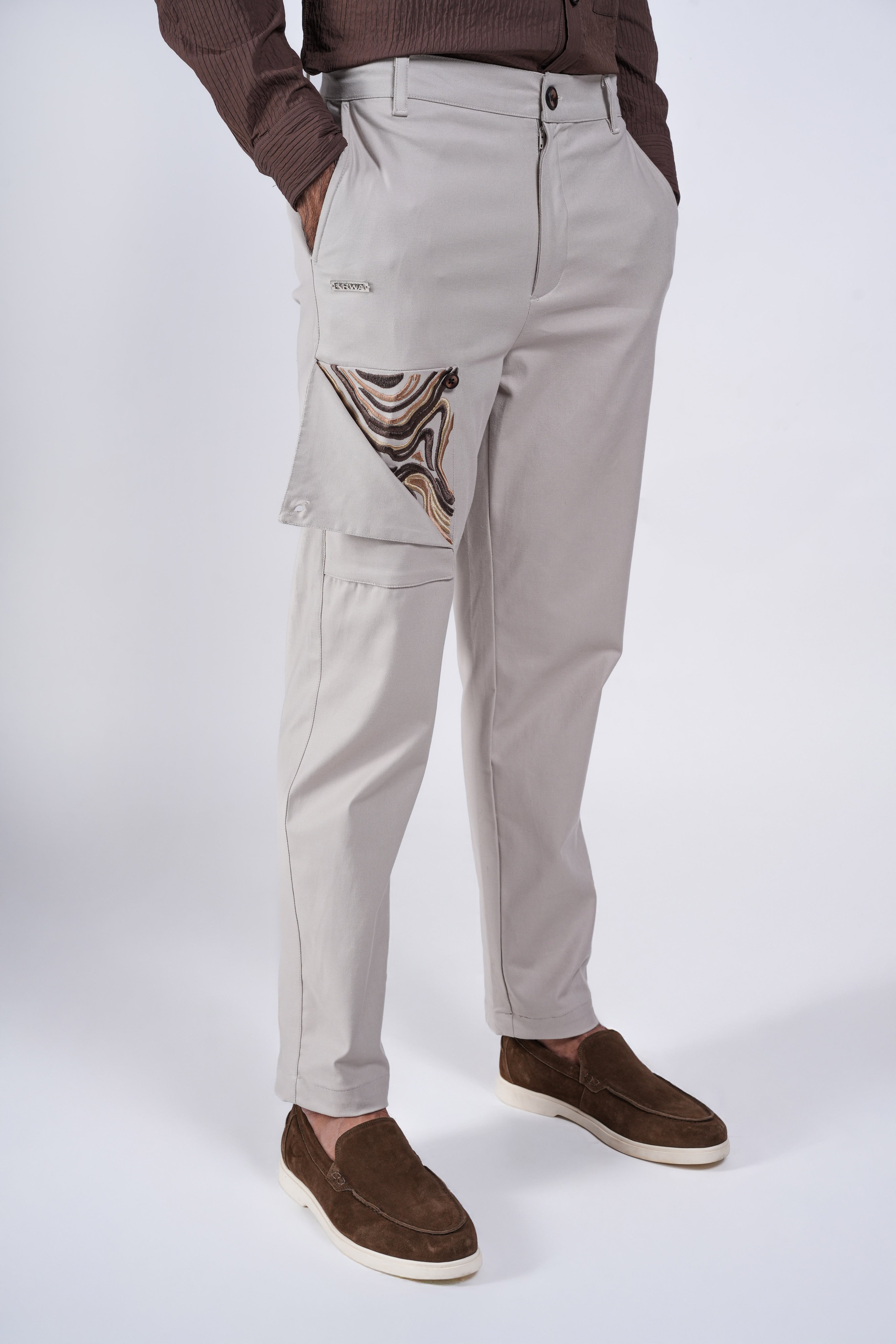Flap Pocket Beige Chinos