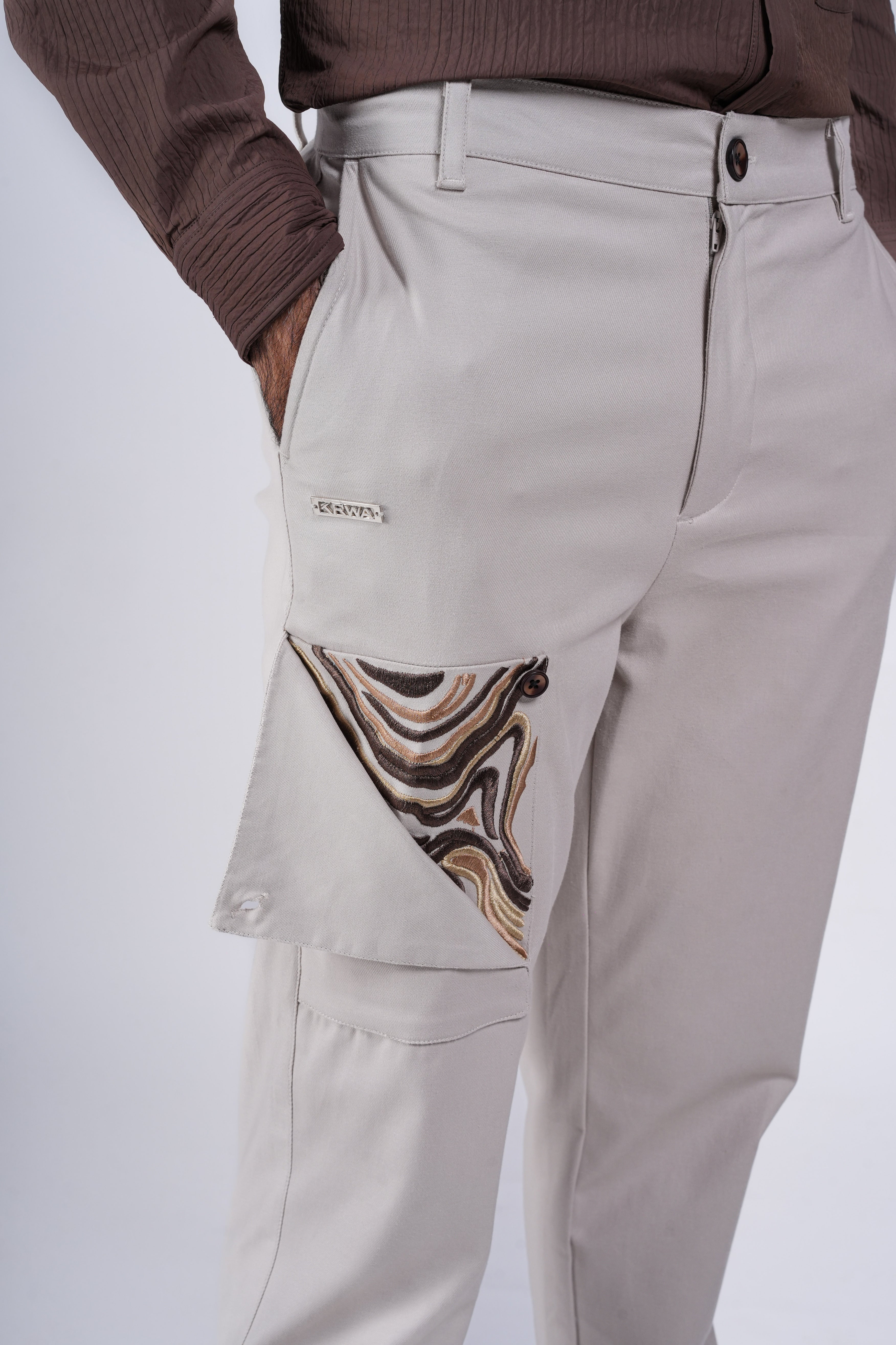 Flap Pocket Beige Chinos