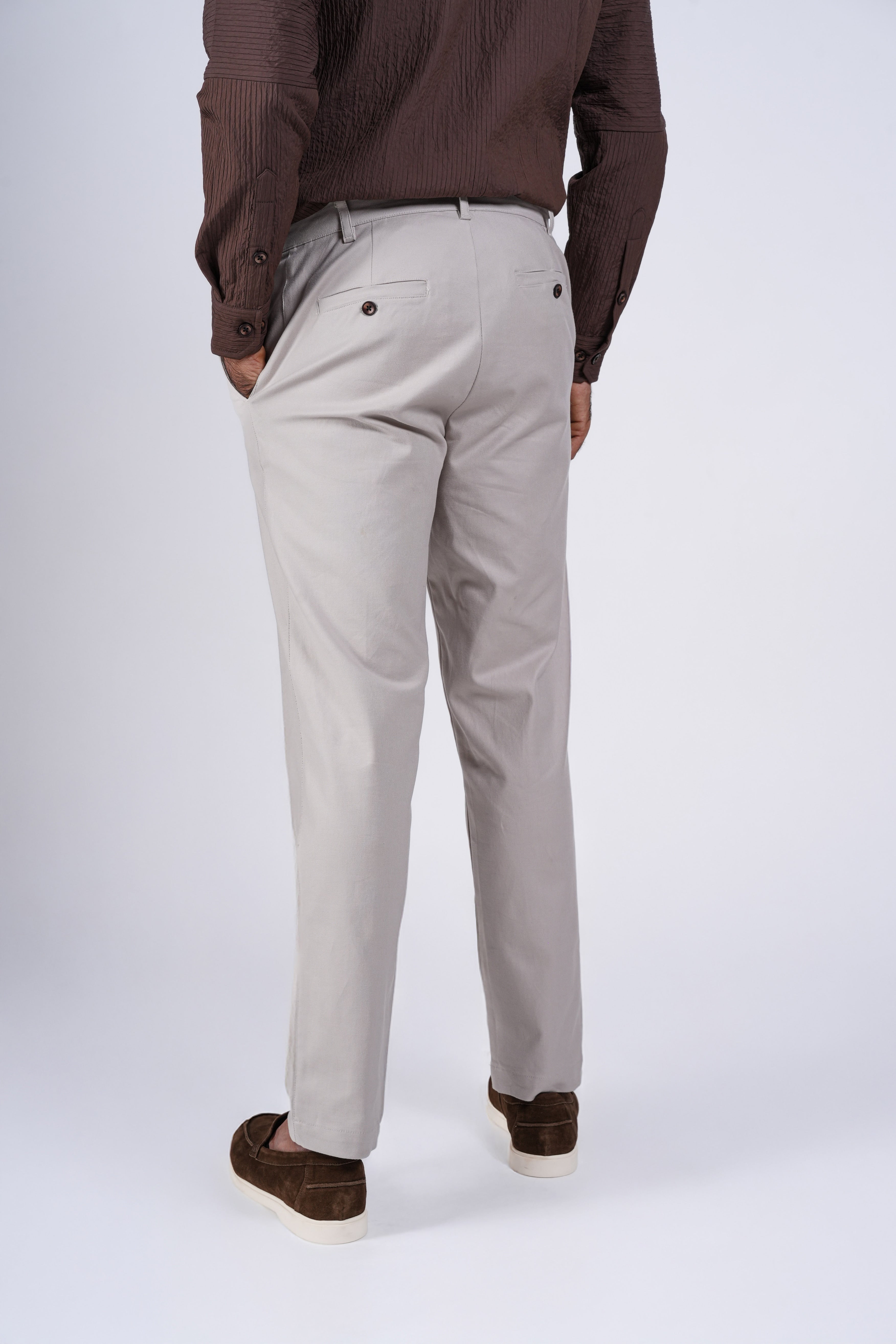 Flap Pocket Beige Chinos