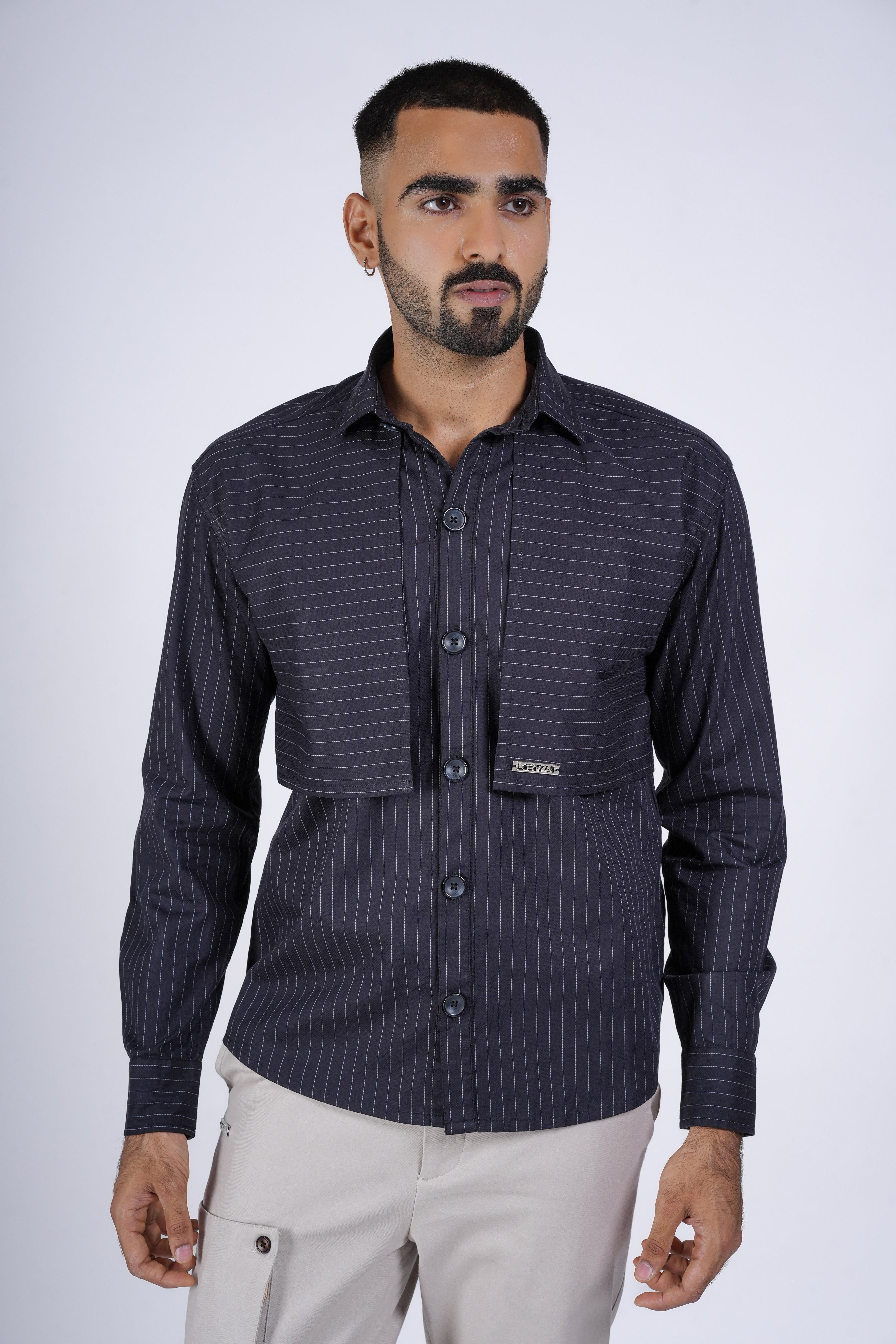 Black Flap Panel Shirt