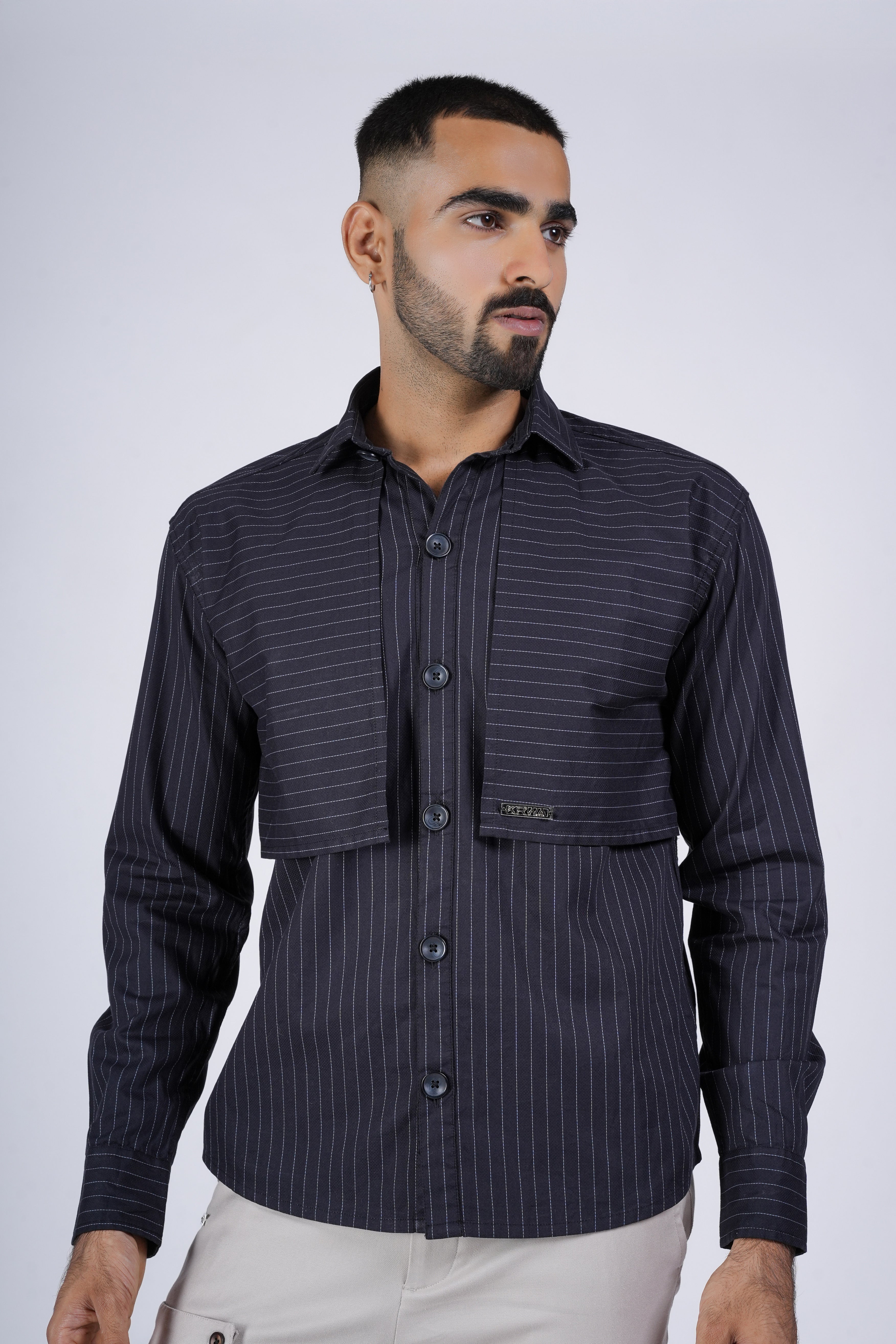 Black Flap Panel Shirt