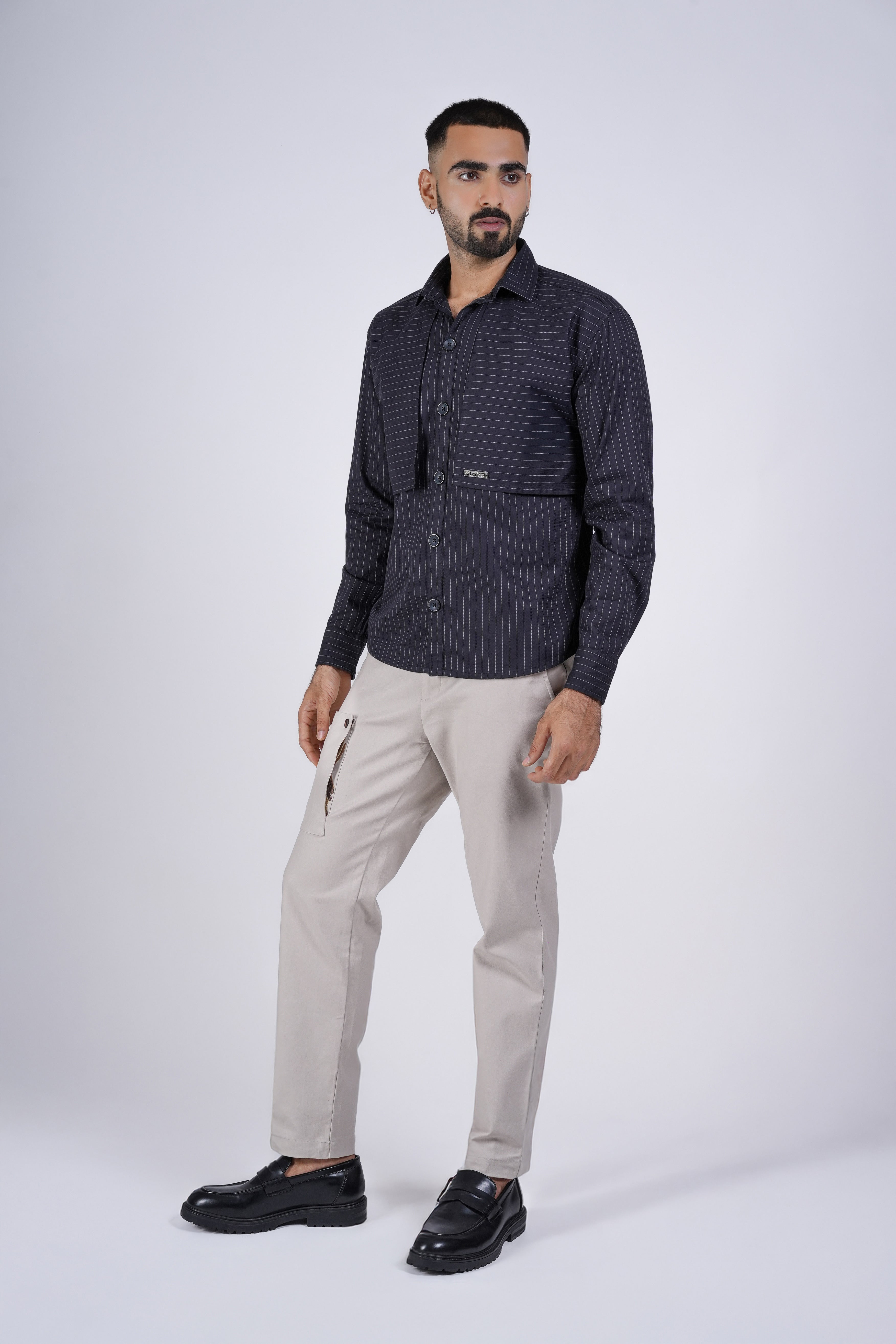Black Flap Panel Shirt
