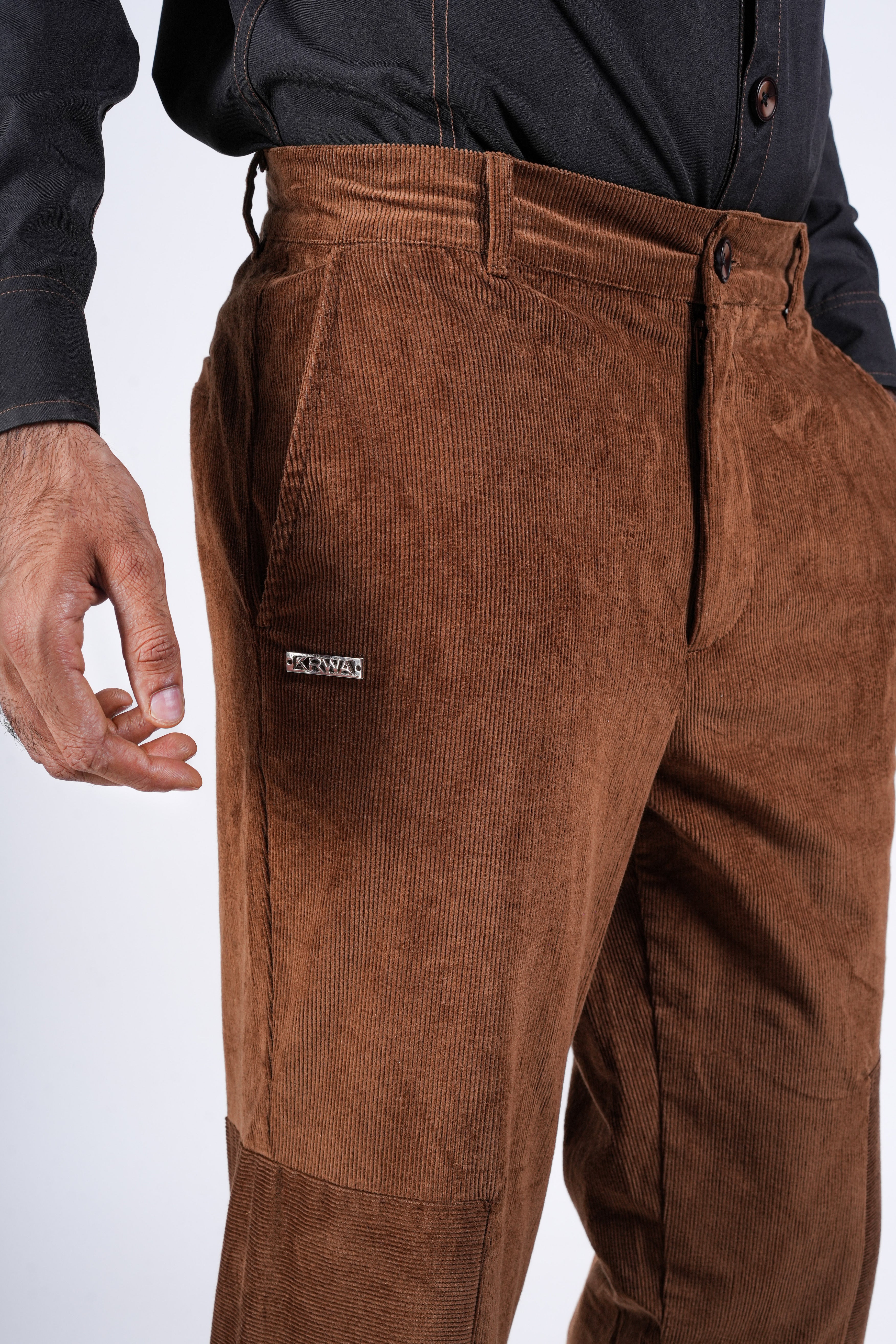Textured Brown Corduroy Chino