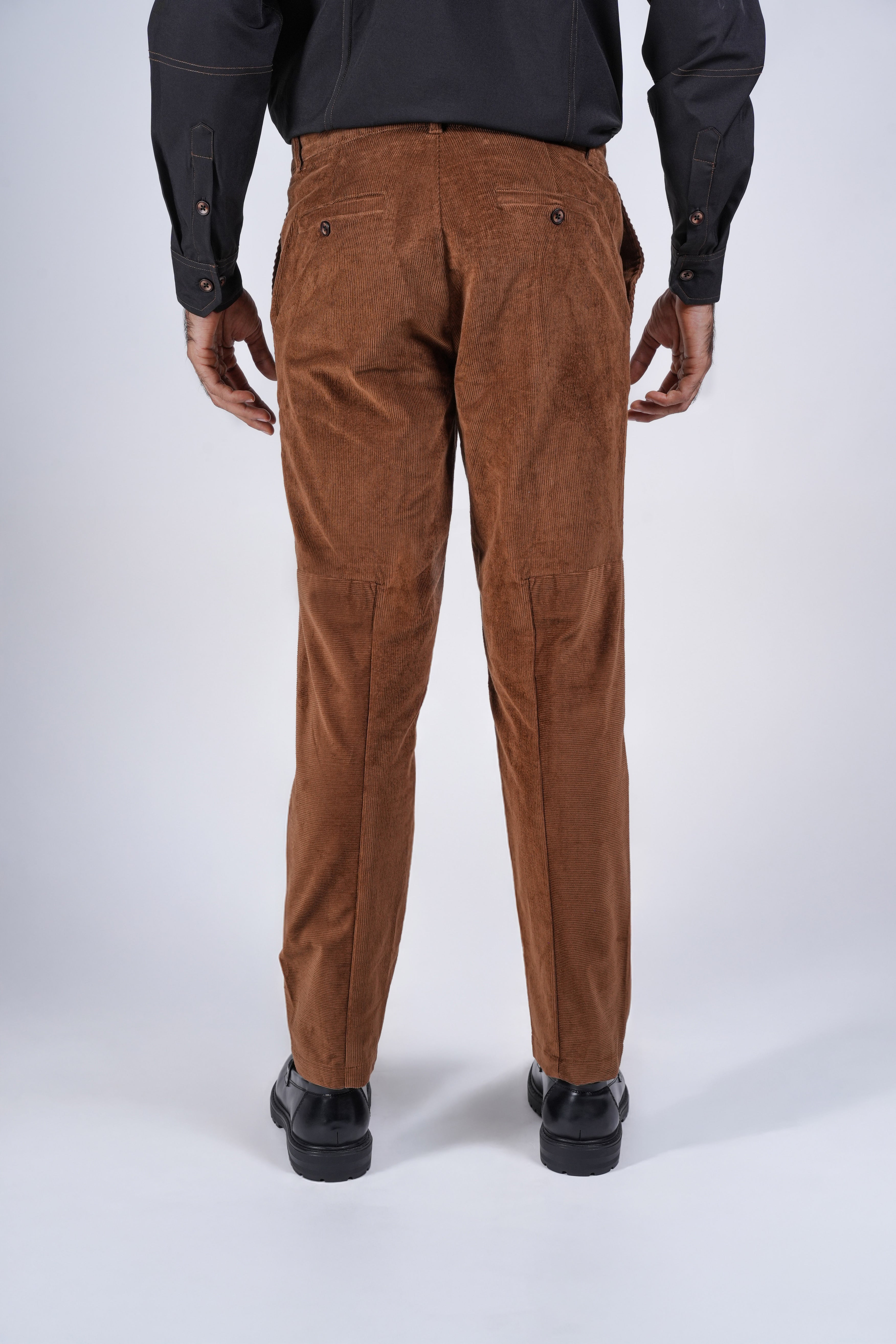Textured Brown Corduroy Chino