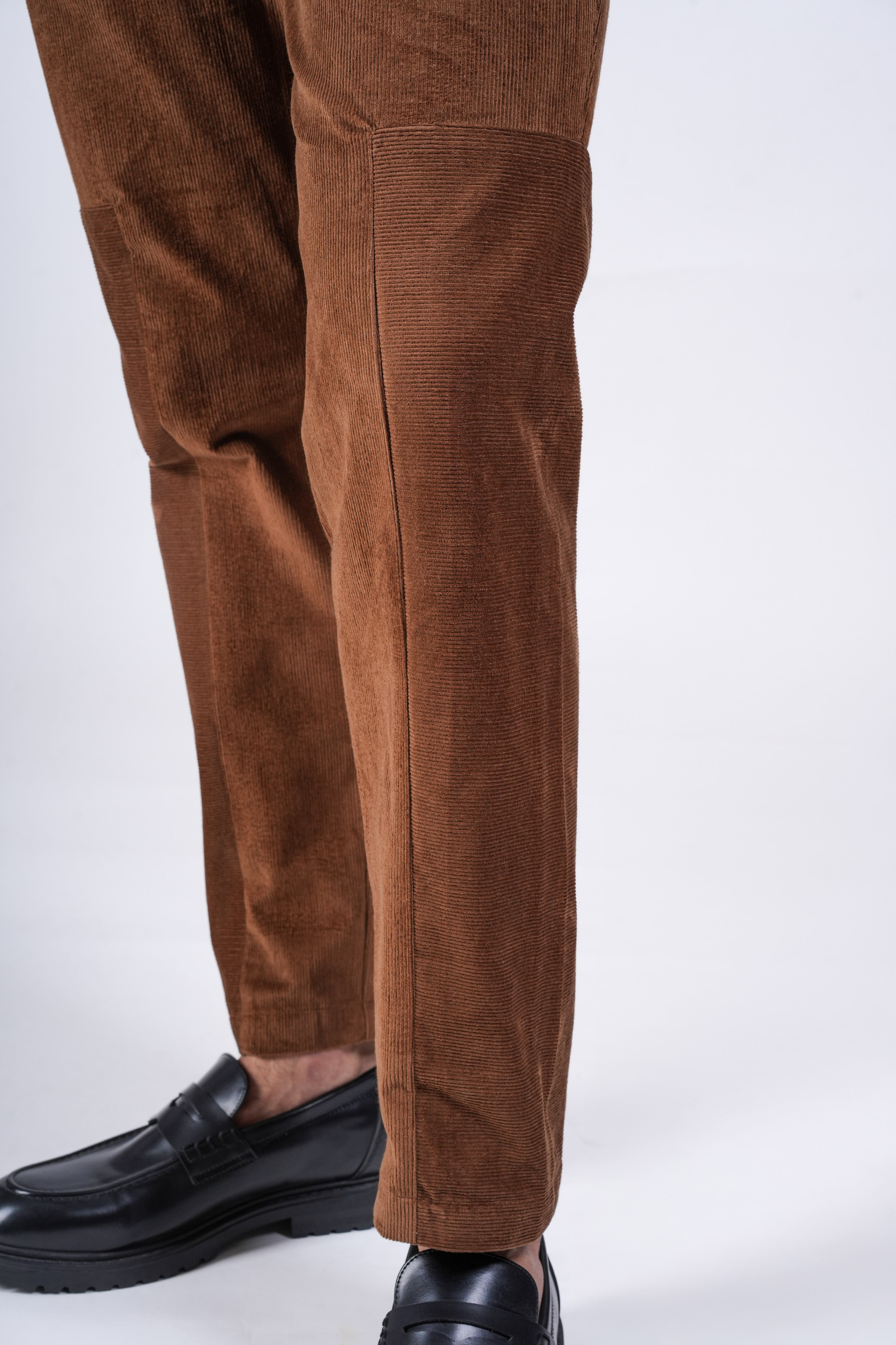 Textured Brown Corduroy Chino