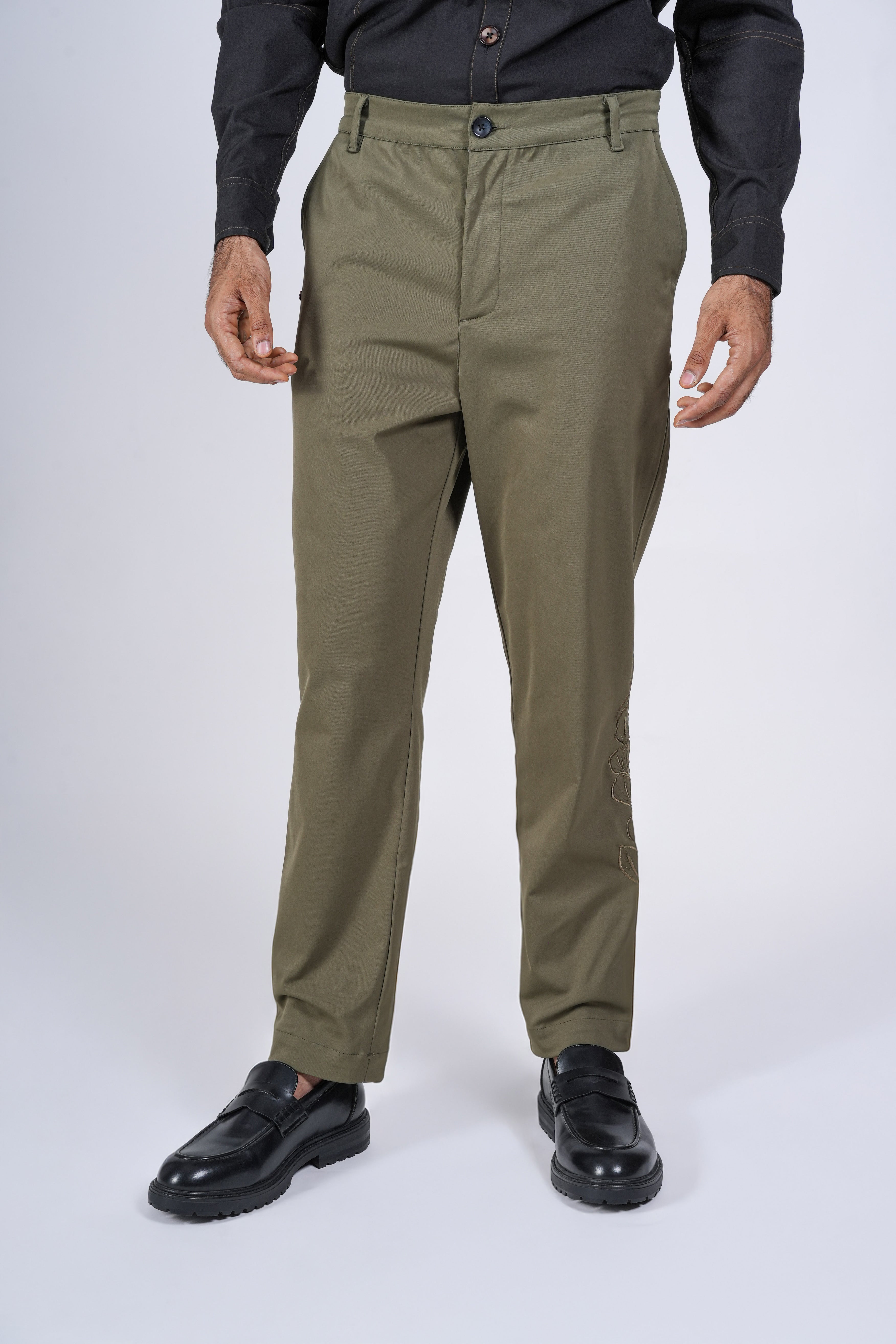 Olive Bloom Chinos