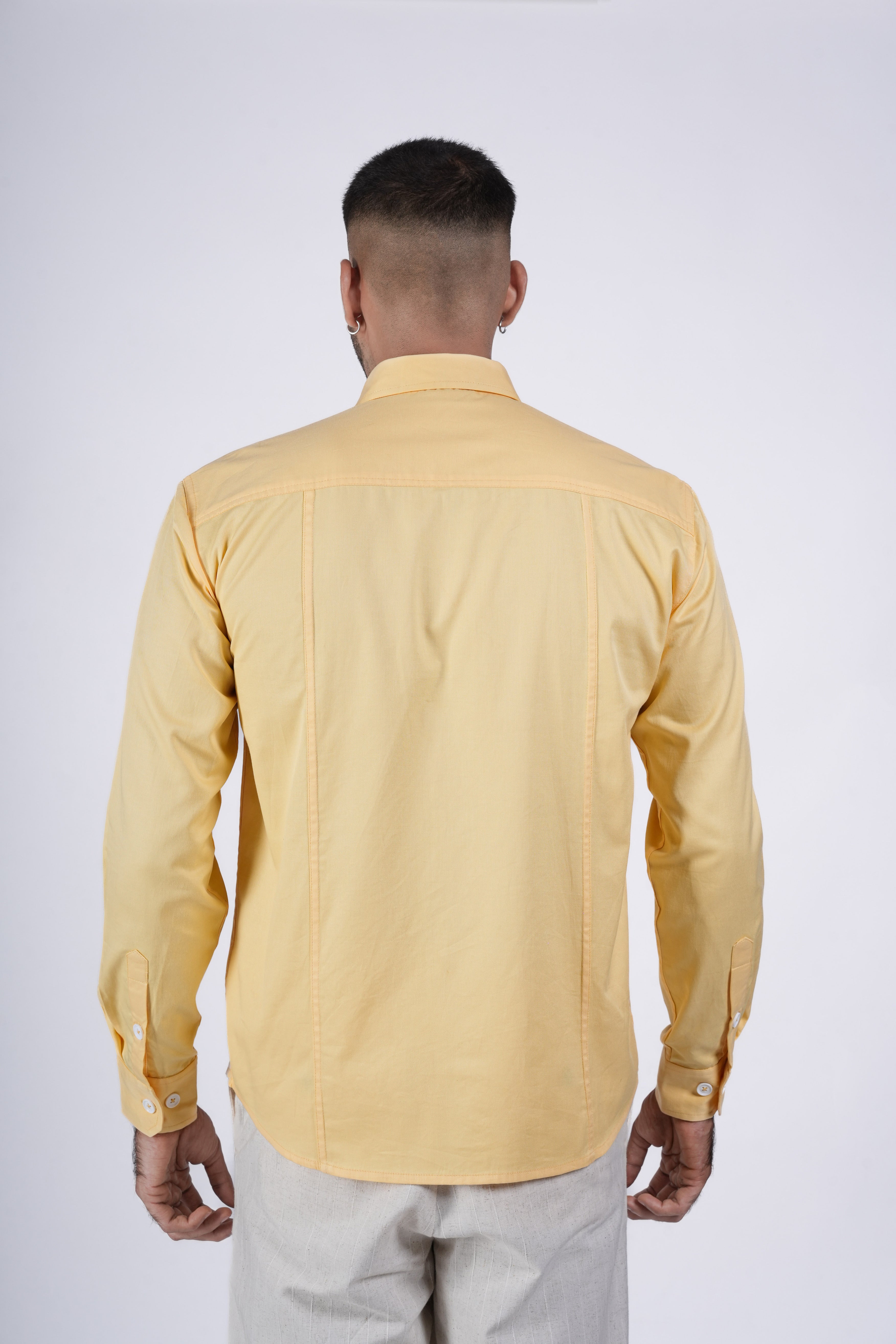 Unisex Yellow Shirt with Abstract Embroidery