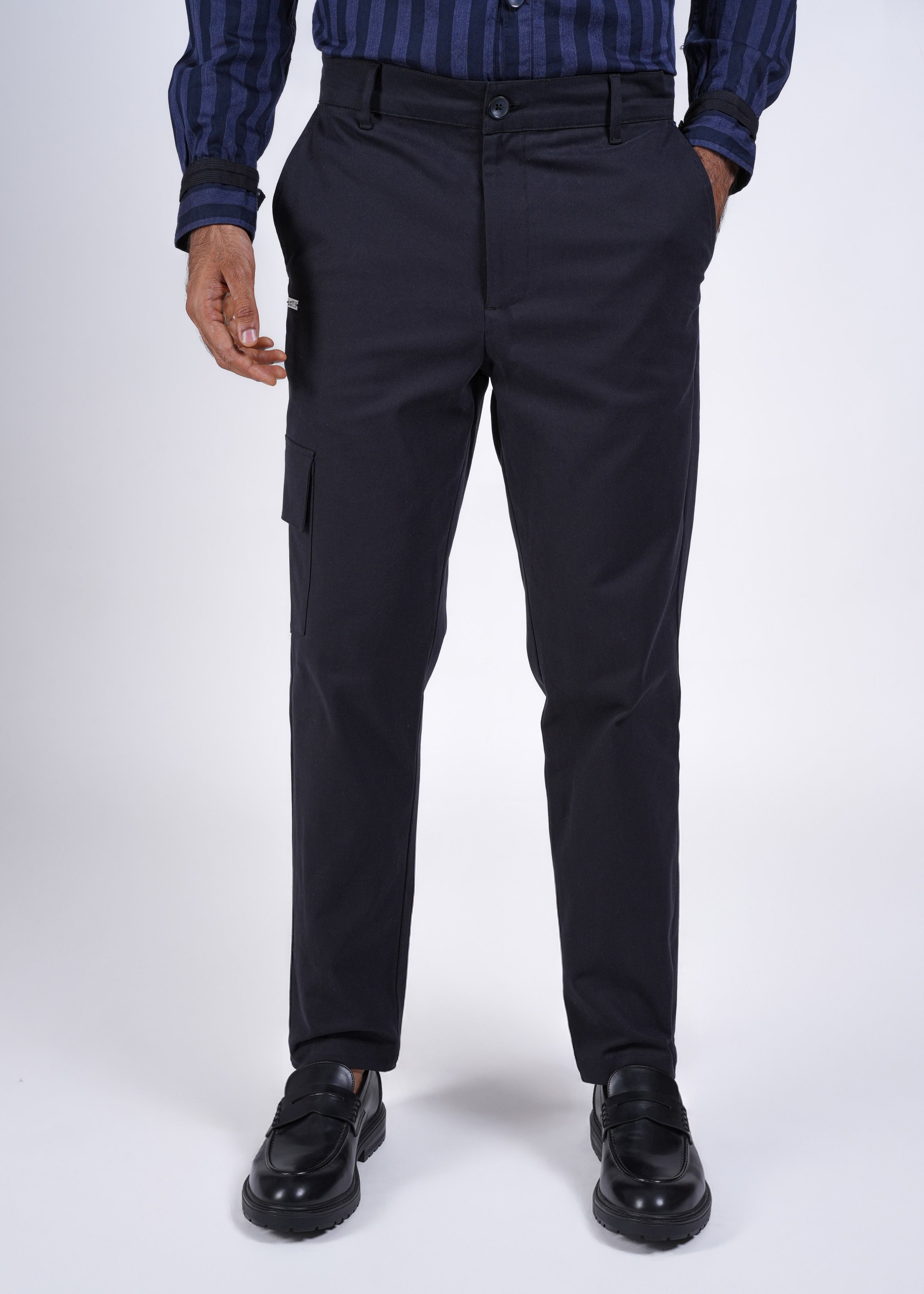 Black Cotton Chinos