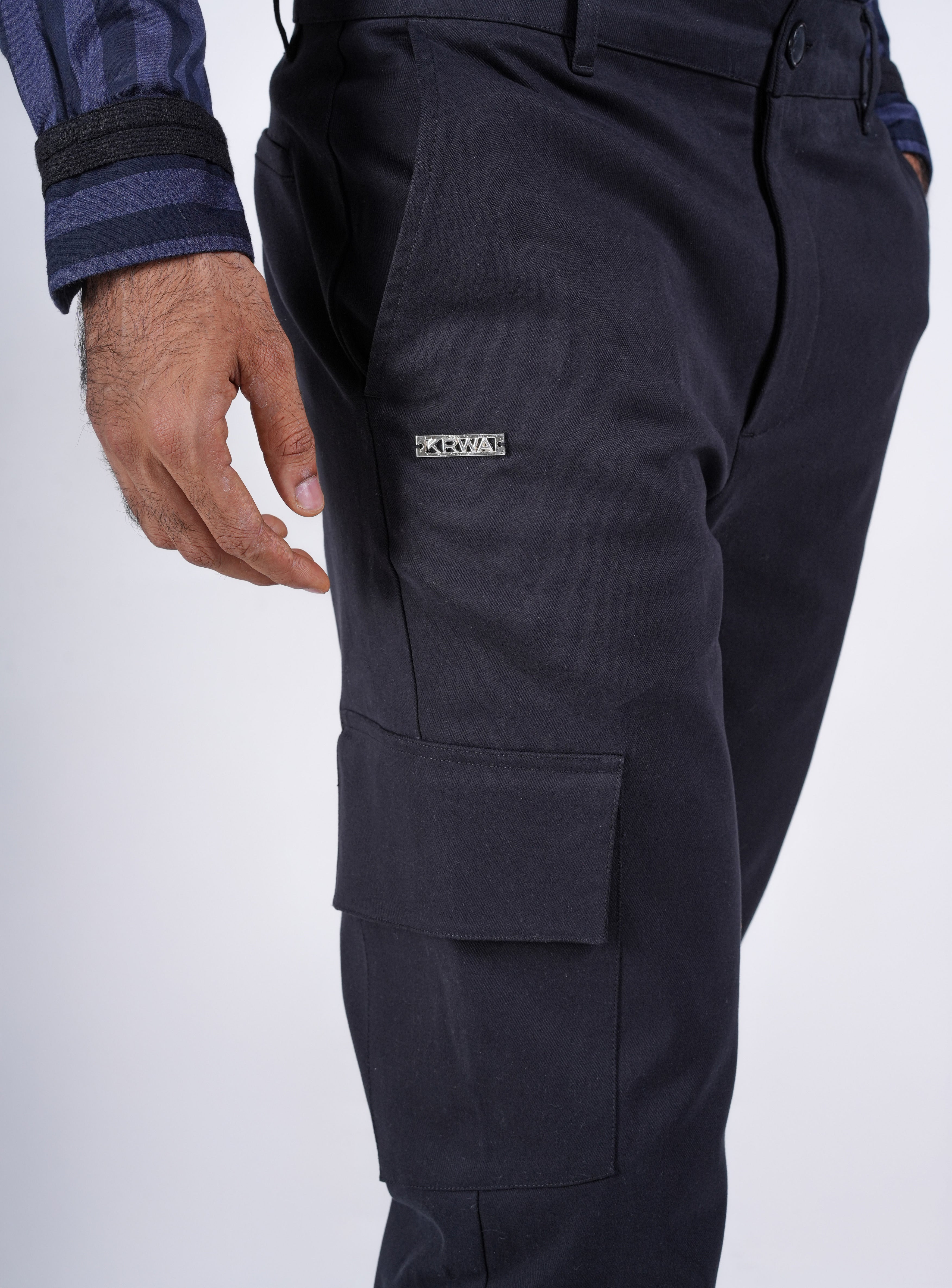 Black Cotton Chinos