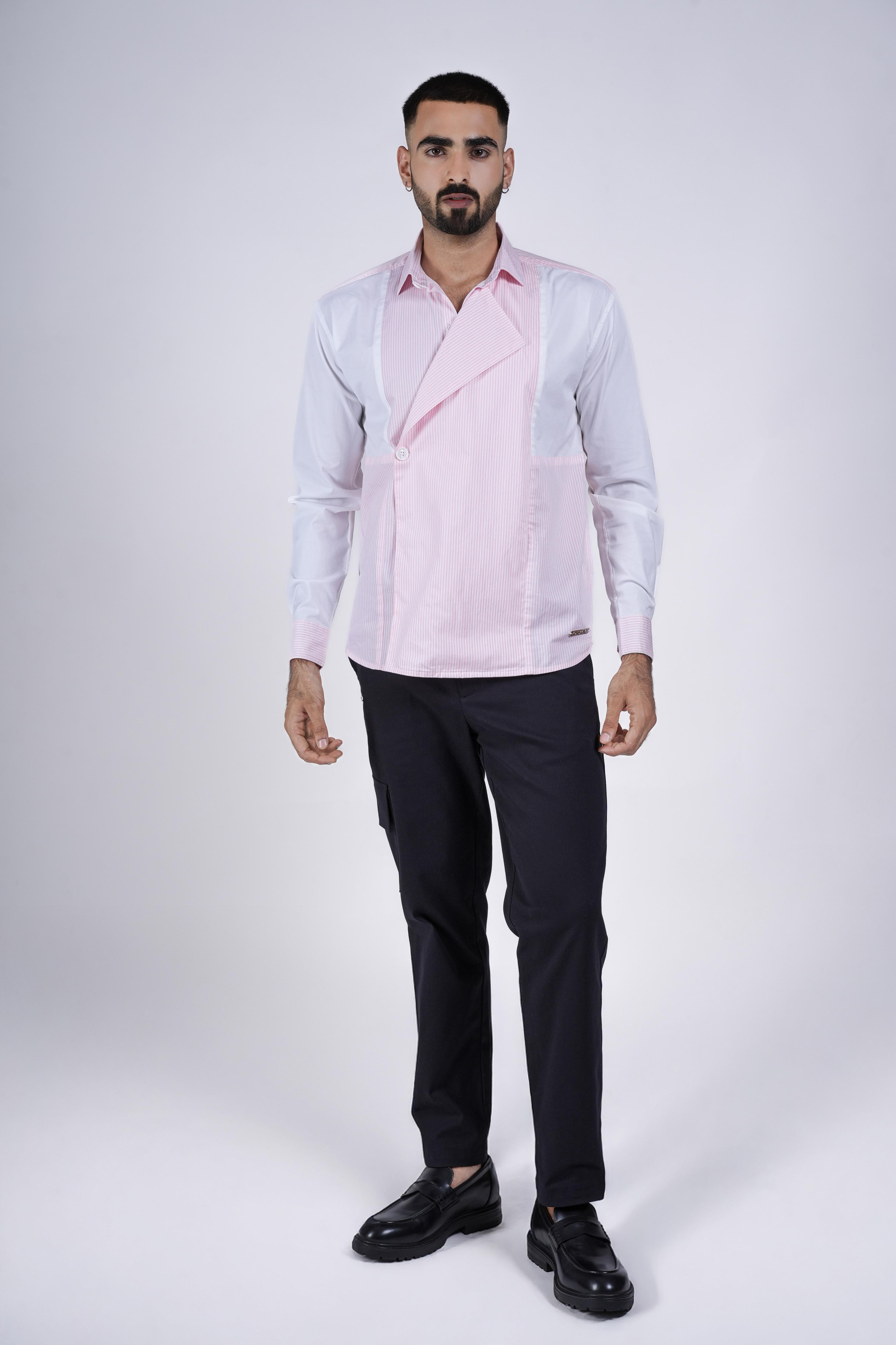 Unisex Paneled Pink Shirt