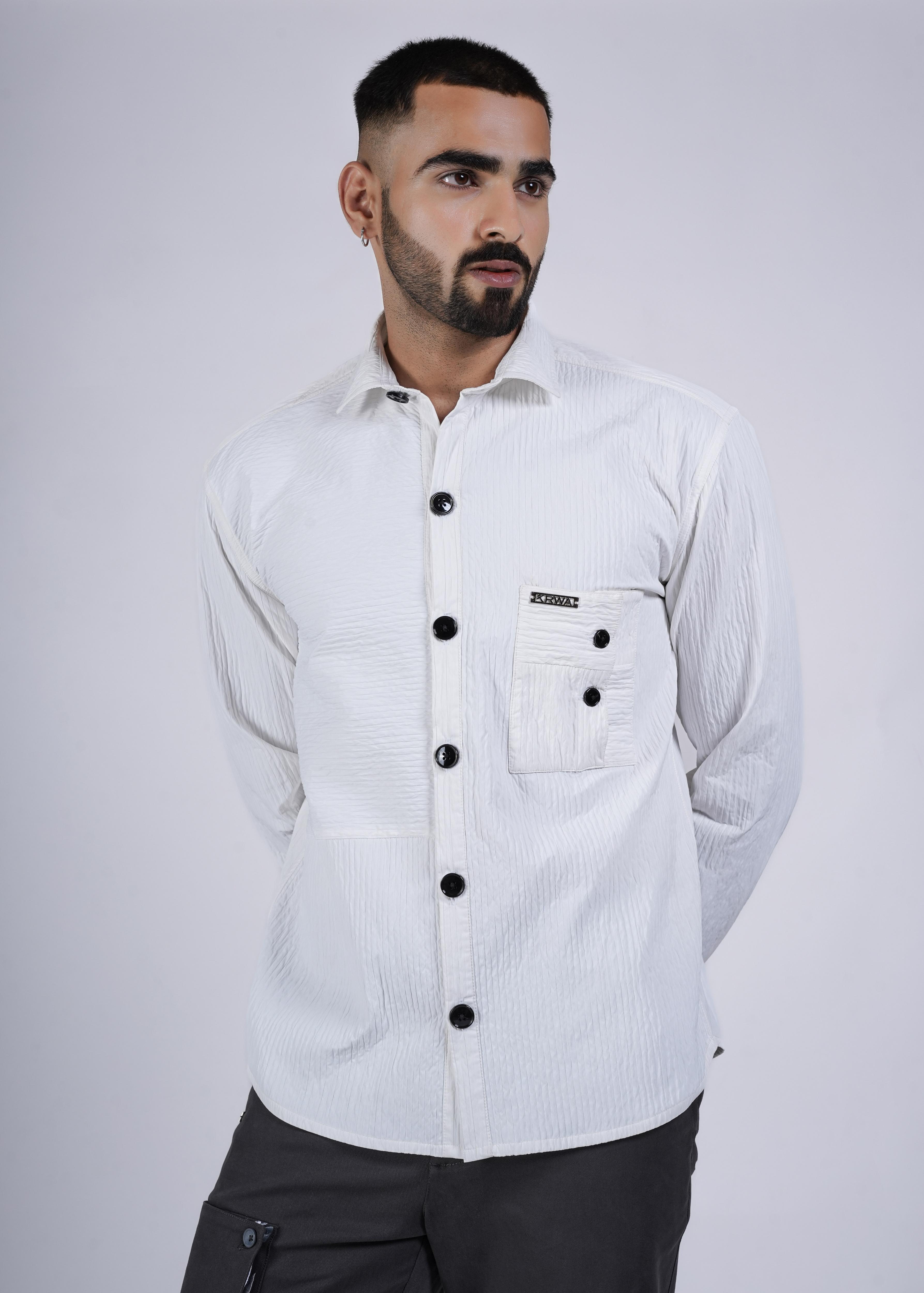 Unisex White Crinkle Shirt