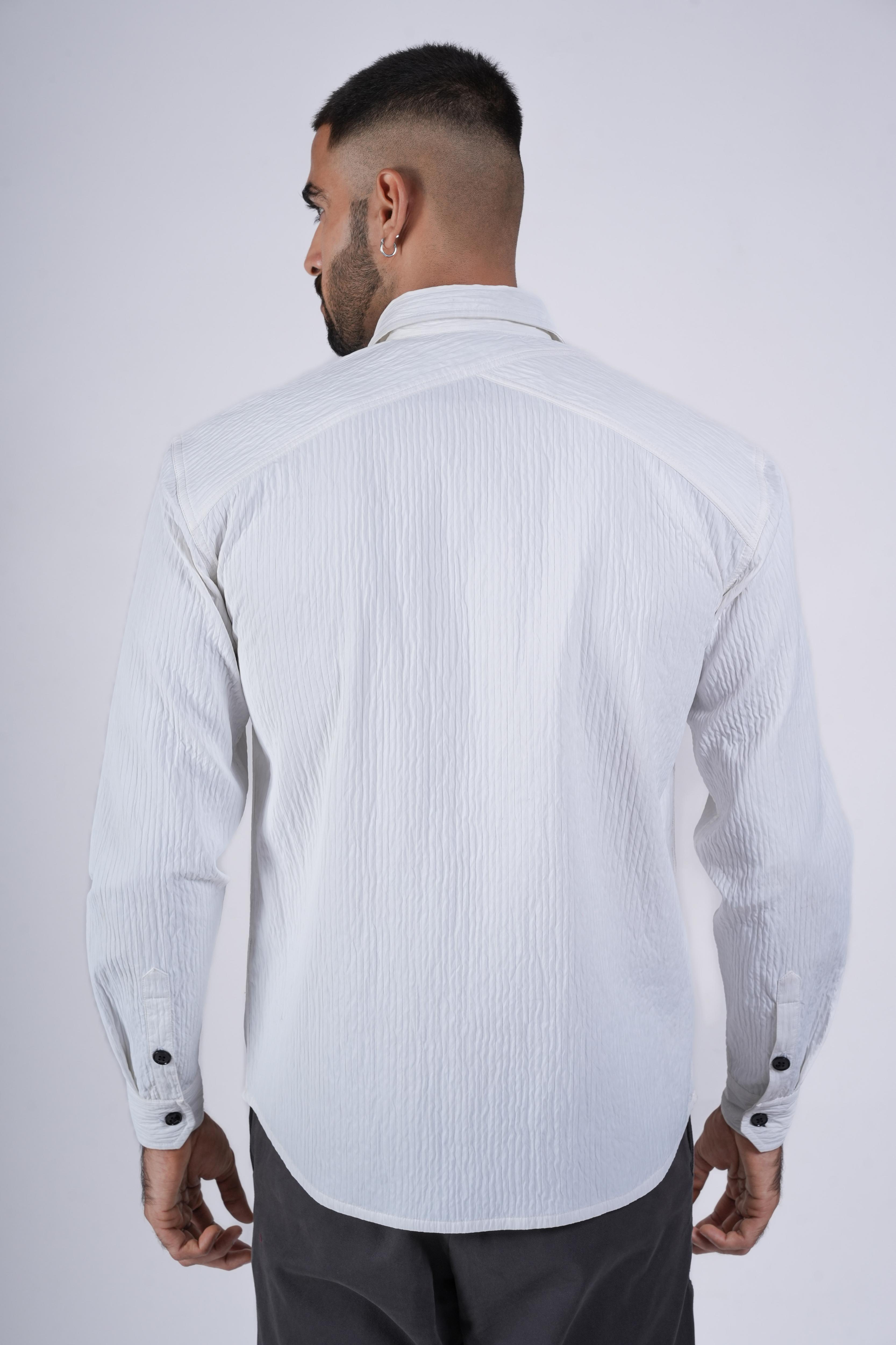 Unisex White Crinkle Shirt