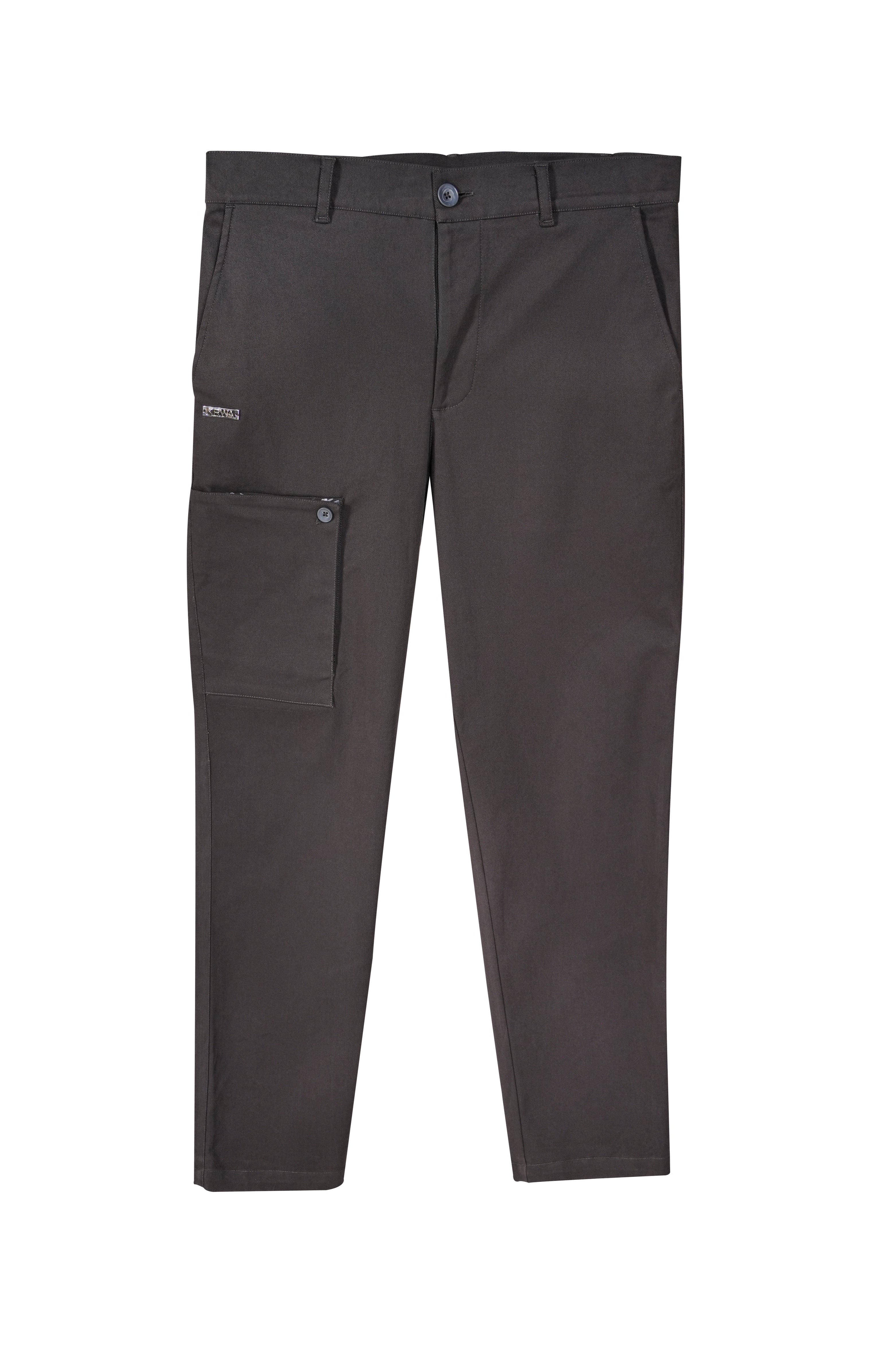 Dark Grey Chinos with Abstract Embroidery