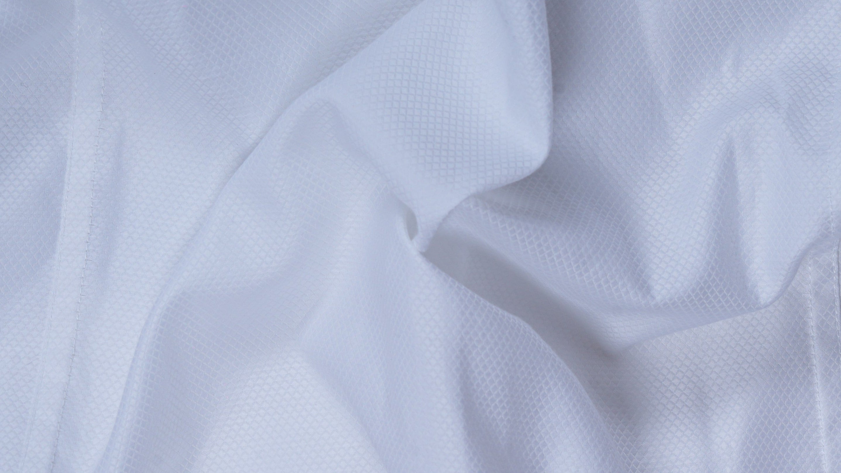 White Dobby Pleated Shirt