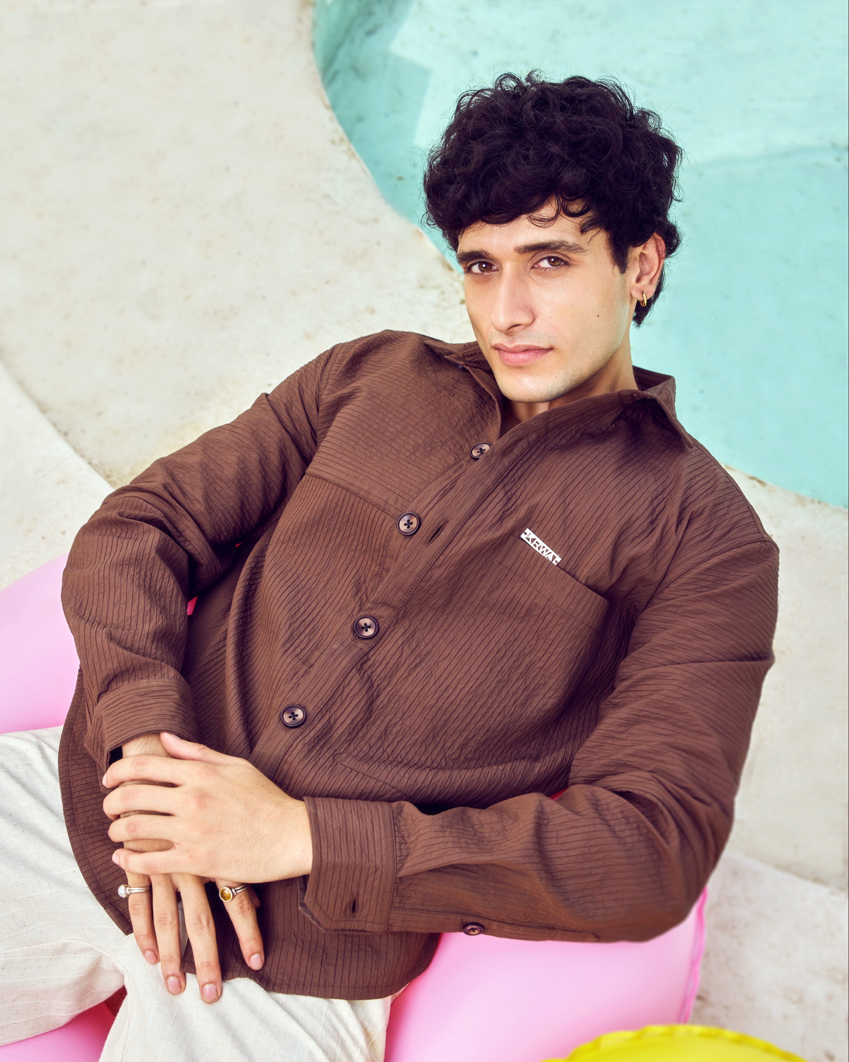 Brown Crinkle Shirt