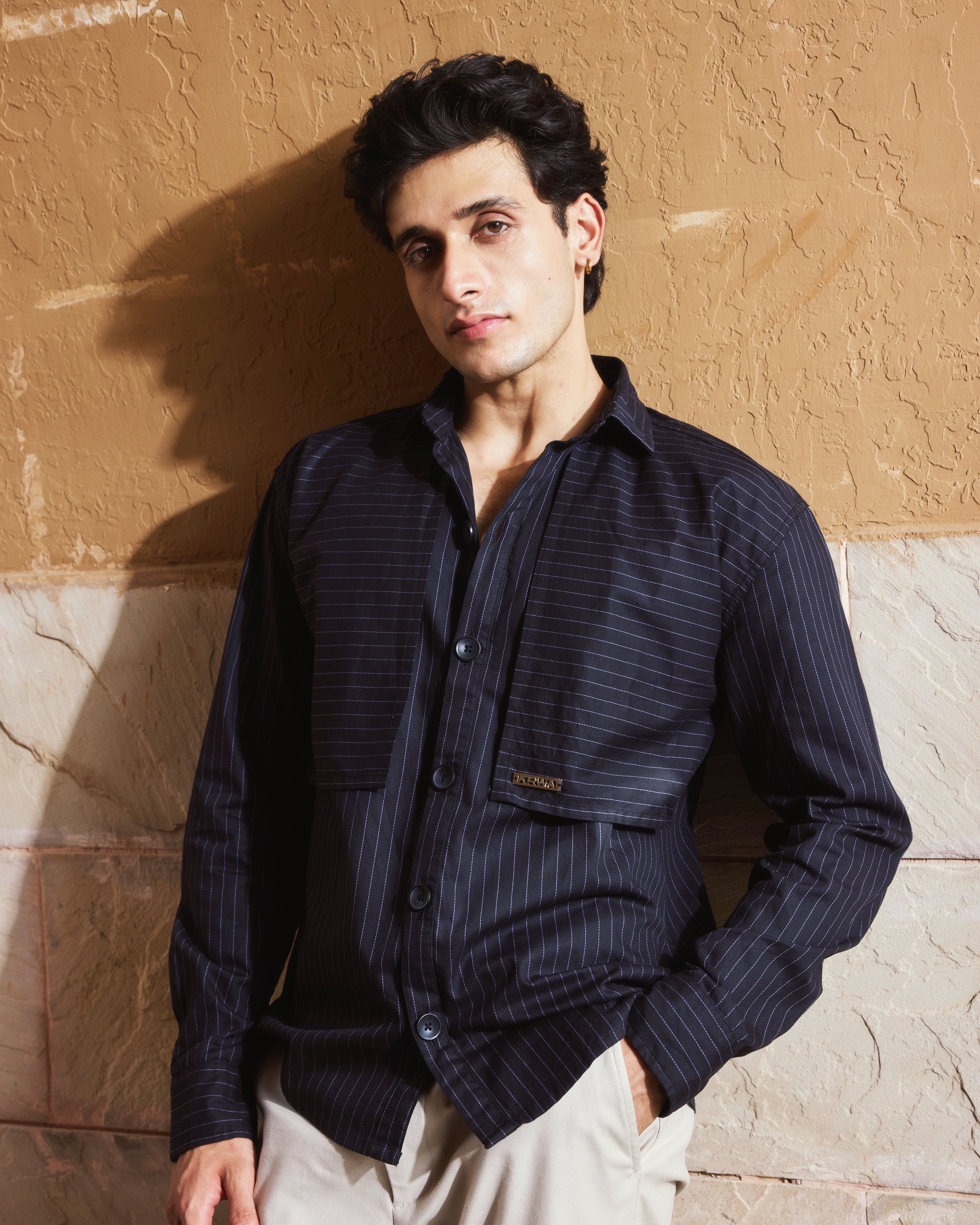 Black Flap Panel Shirt