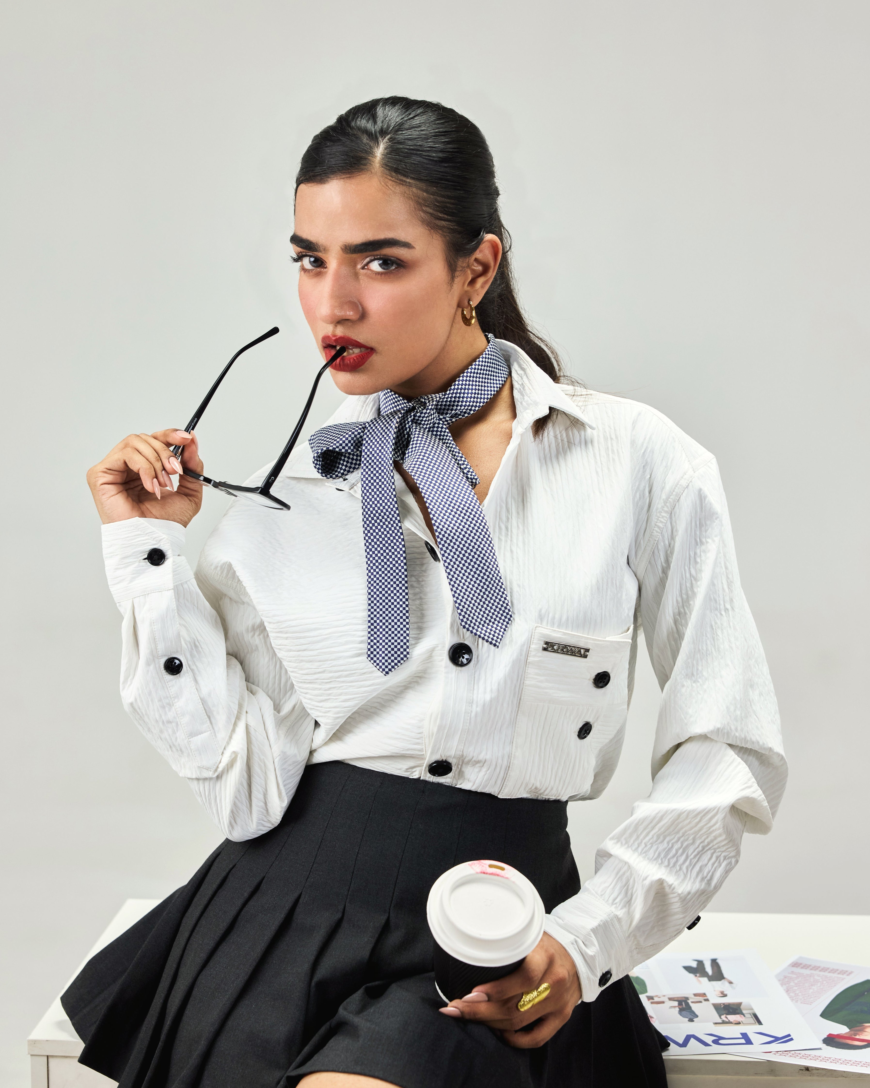 Unisex White Crinkle Shirt